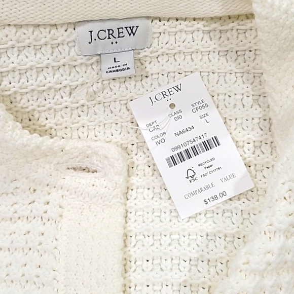 J Crew Factory Lady jacket cardigan with gem buttons CF055 SZ L  NWT - Picture 7 of 7